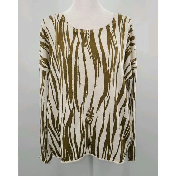 Garnet Hill‎ Oversized Silk Blend Women's Sweater Size Medium Preppy Relaxed - Picture 1 of 13